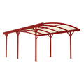 Carport Überdachung Rot Stahl Polycarbonat 600x300 cm