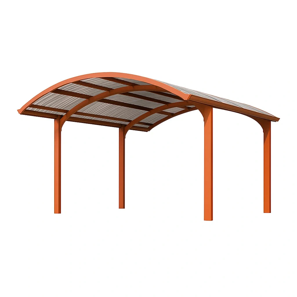 Carport Überdachung Stahlrahmen Polycarbonatdach Orange 500x300x260 cm