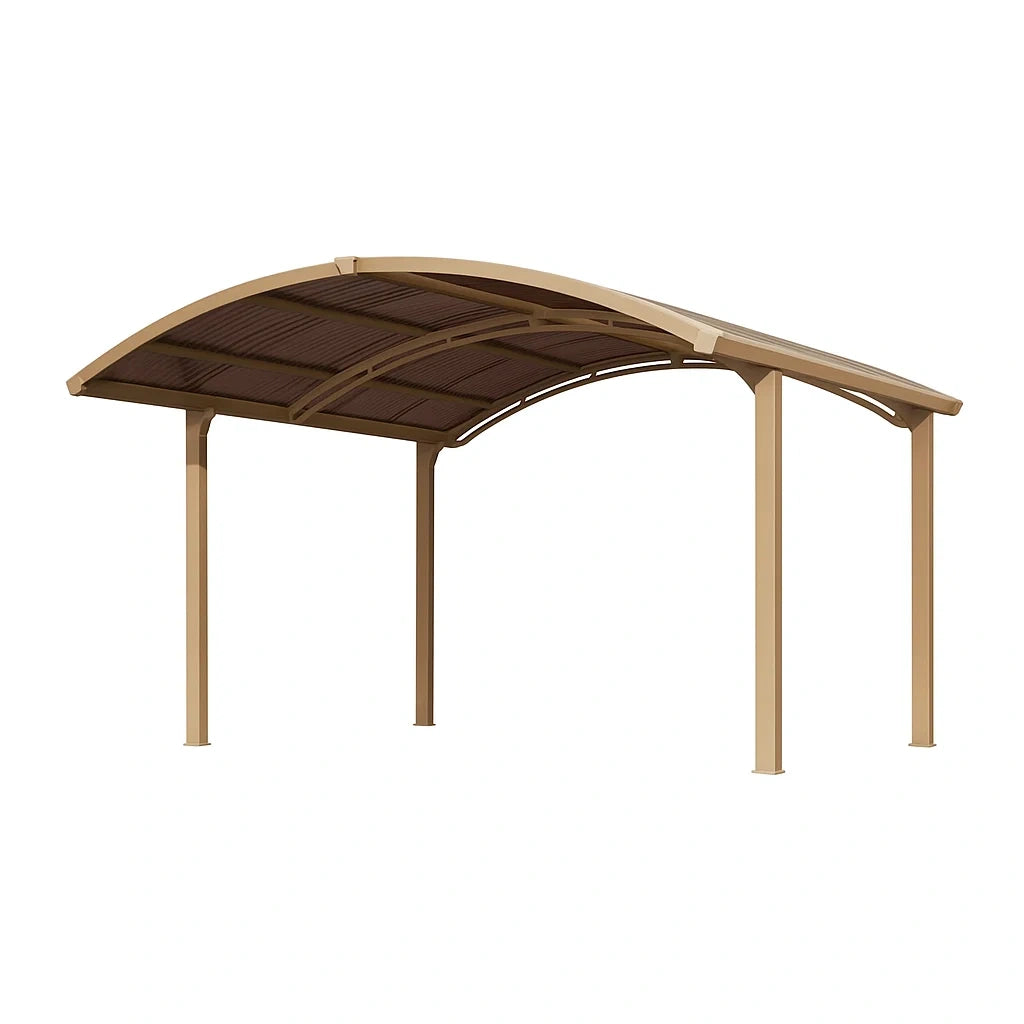 Carport aus Metall mit Polycarbonat-Dach, 500x300x250 cm, Beige