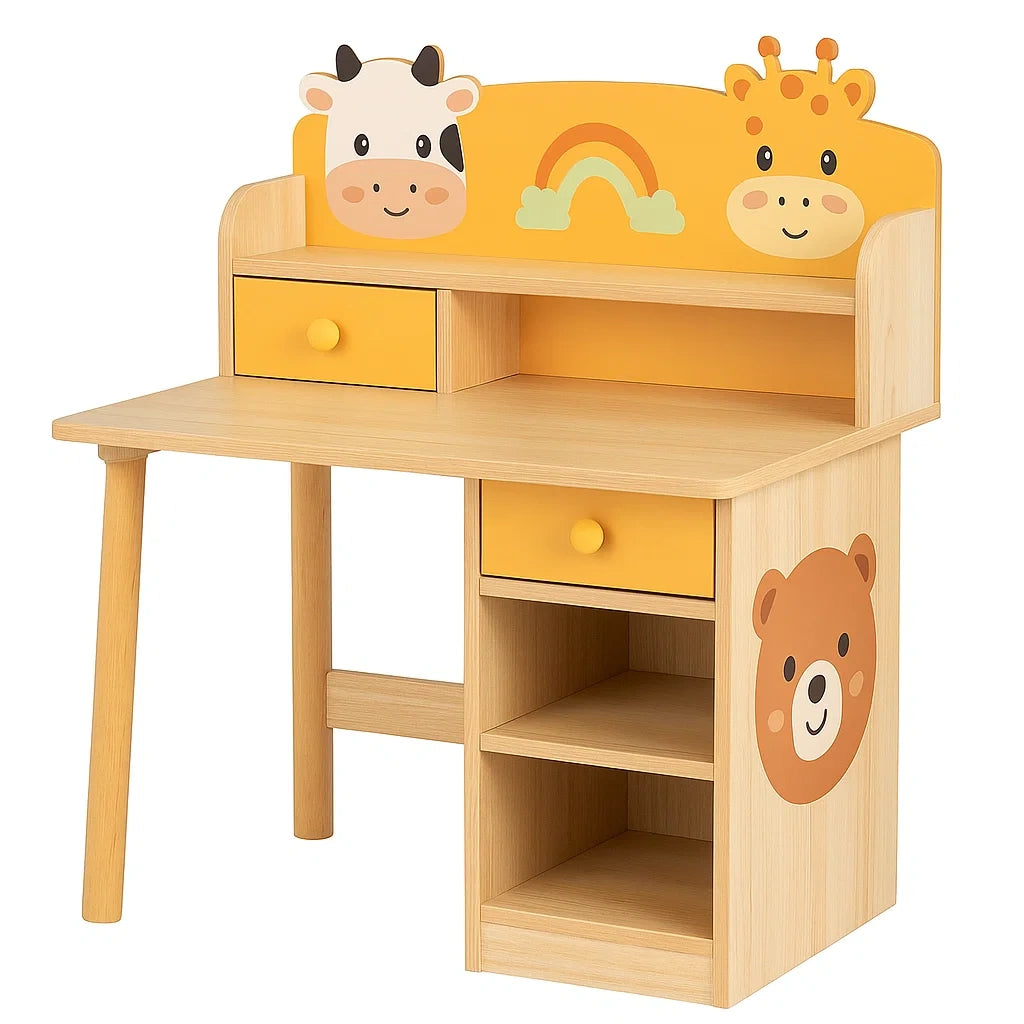 Kinderschreibtisch aus MDF mit Tiermotiven 80x40x90cm