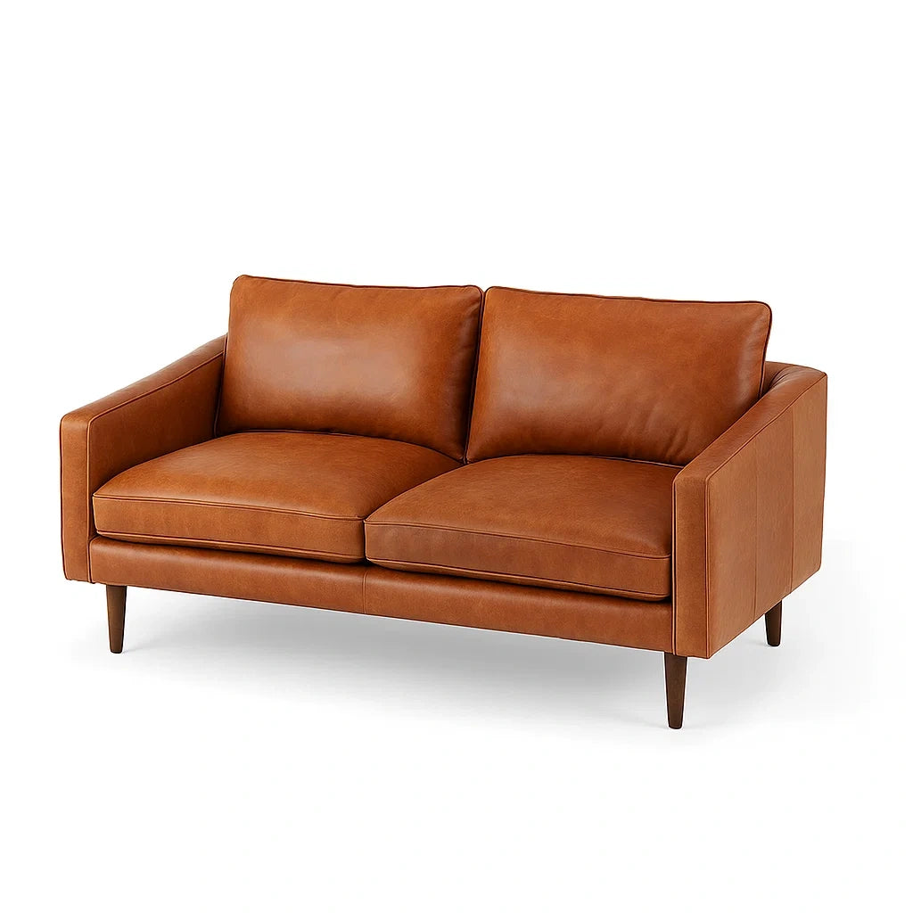 Zweisitzer Sofa aus Leder Braun 140cm