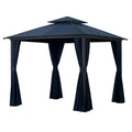 Aluminium Gartenpavillon Blau 3x3 m