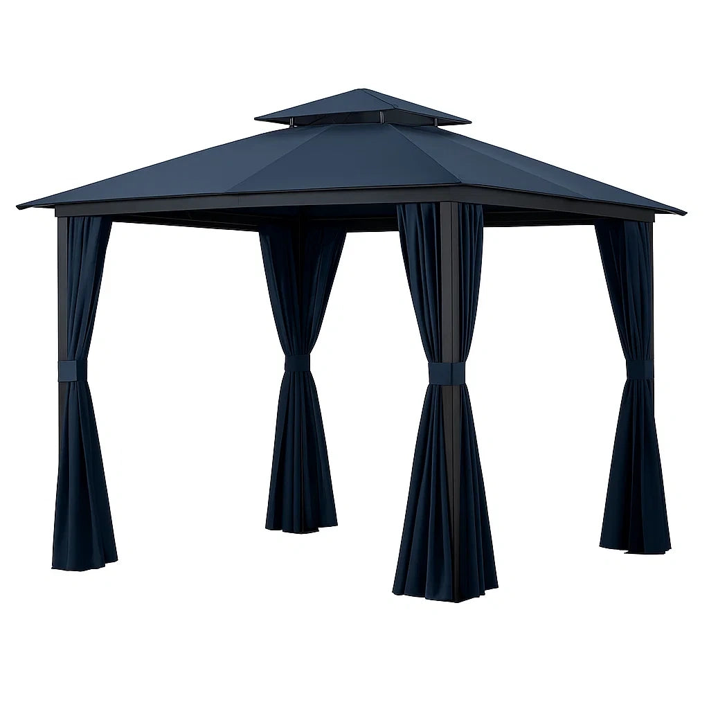 Aluminium Gartenpavillon Blau 3x3 m