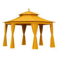 Pavillon Stahlrahmen Polyestergewebe 3x3m Gelb