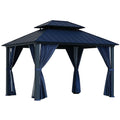 Pavillon mit Aluminiumrahmen und Stahldach in Blau 3x4m