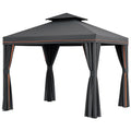 Gartenpavillon Dunkelgrau Stahlrahmen 300x300 cm
