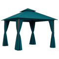 Stahl-Gartenpavillon mit Polyester-Dach in Türkis