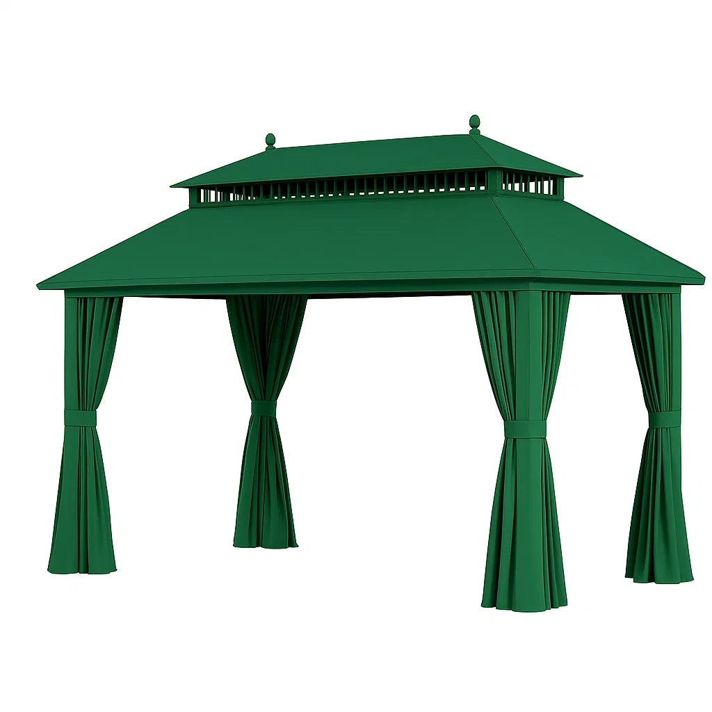 Gartenpavillon Grün Stahl Polyester 300x400 cm
