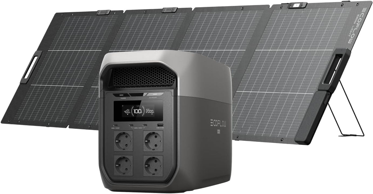 EcoFlow DELTA 3 Max tragbare Powerstation mit 220W bifazialem Solarpanel