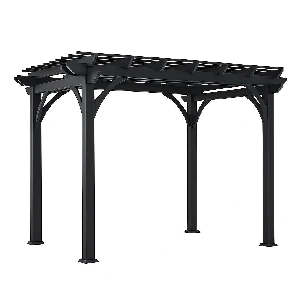 Pergola aus Aluminium 300x300x230 cm Schwarz