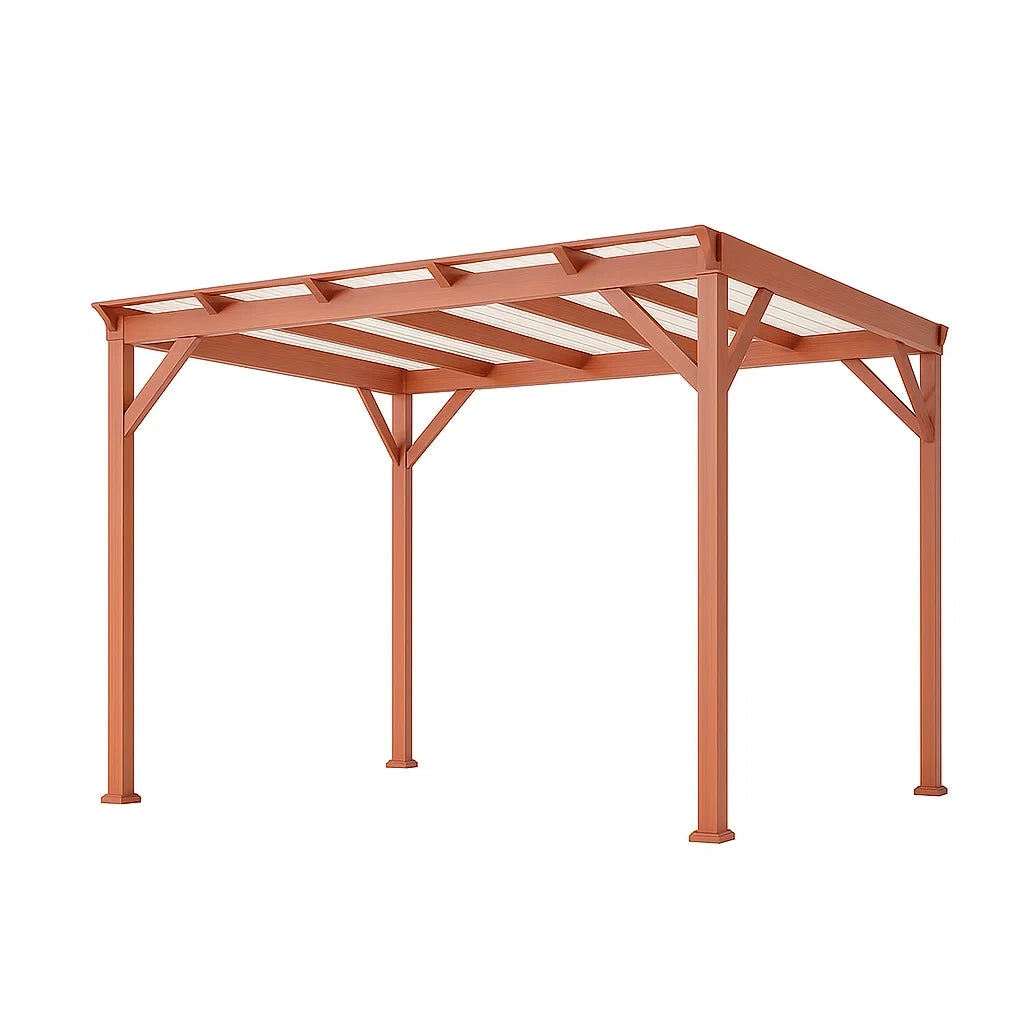 Terrassenüberdachung Aluminium Polycarbonat Rotbraun