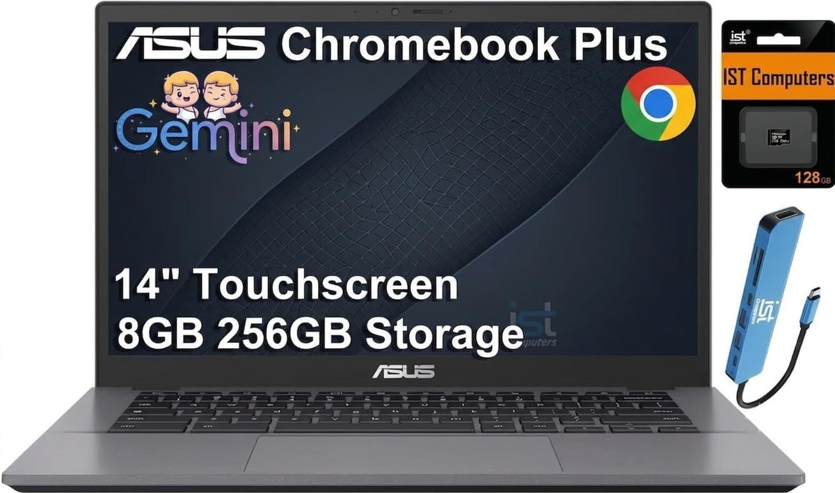 ASUS Chromebook Plus CX34 Laptop, i5-1315U, 14 Zoll Touchscreen, 8GB RAM