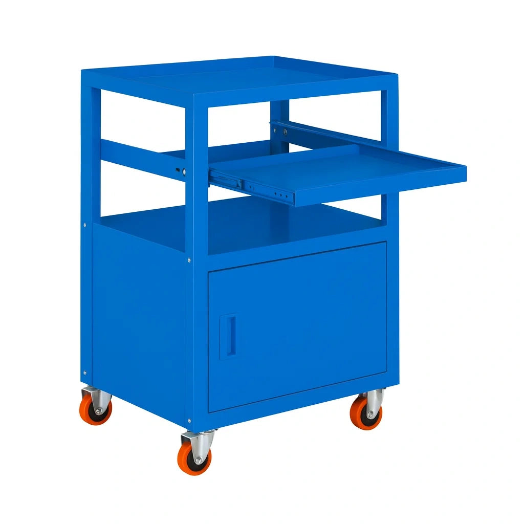 Blauer Stahl-Werkzeugwagen mit Rollen und Schublade