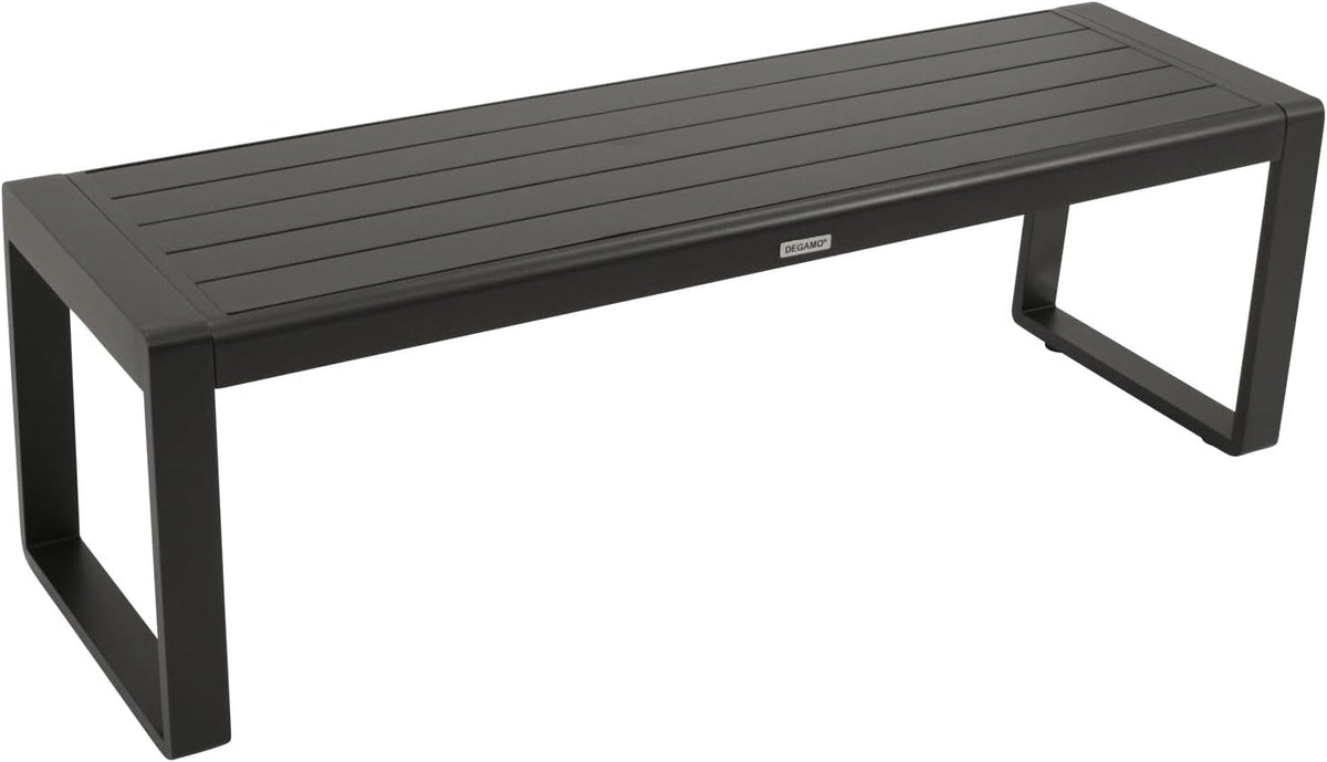 DEGAMO Gartenbank Hockerbank Riva 3-sitzer 138cm, Aluminium anthrazit, wetterfest, Outdoor