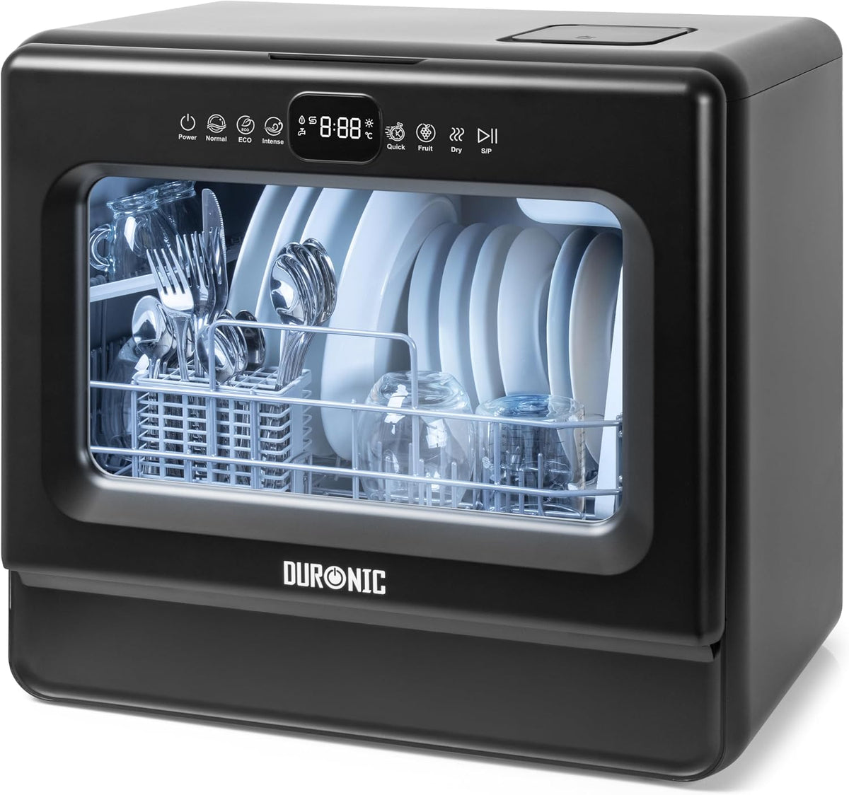 Duronic DW10 BK Spülmaschine, Mini Geschirrspüler für bis 6 Personen