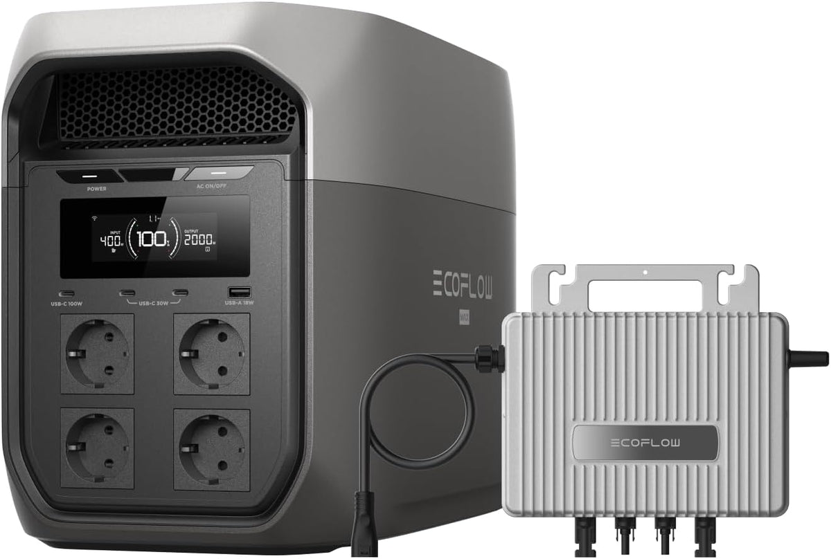 ECOFLOW DELTA 3 Max tragbare Powerstation 2 048 Wh, 0% VAT WLAN Stream Mikrowechselrichter 800W, 0–80% Ladung in nur 51 Minuten, Stromausfälle