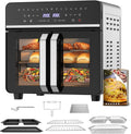 23L Heißluftfritteuse Familie, Mini Backofen 1/2-Zone Garen, Temp Separat