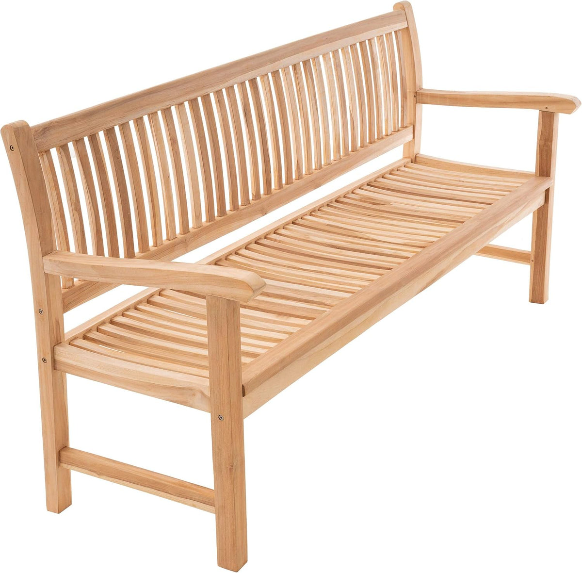 Divero 3-Sitzer Gartenbank Monza aus Teakholz, unbehandelt, Natur-Braun