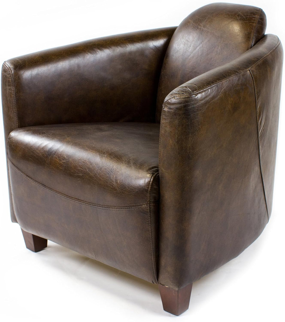 Echtleder Vintage Sessel Ledersessel Braun Design Lounge Clubsessel Sofa Möbel NEU 443