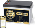 12V 300Ah LiFePO4 Lithium Batterie mit Bluetooth, 200A BMS, max. 3840Wh, für Wohnmobil, bis zu 15000 Zyklen, Low Temp Cut Off, Deep Cycle, Mini Design