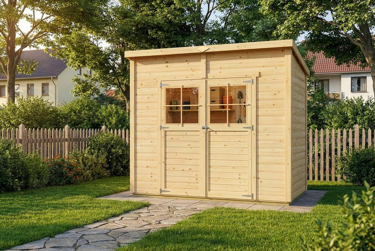Alpholz Gerätehaus Set Alster 251x139cm inkl. Boden, Dacheindeckung